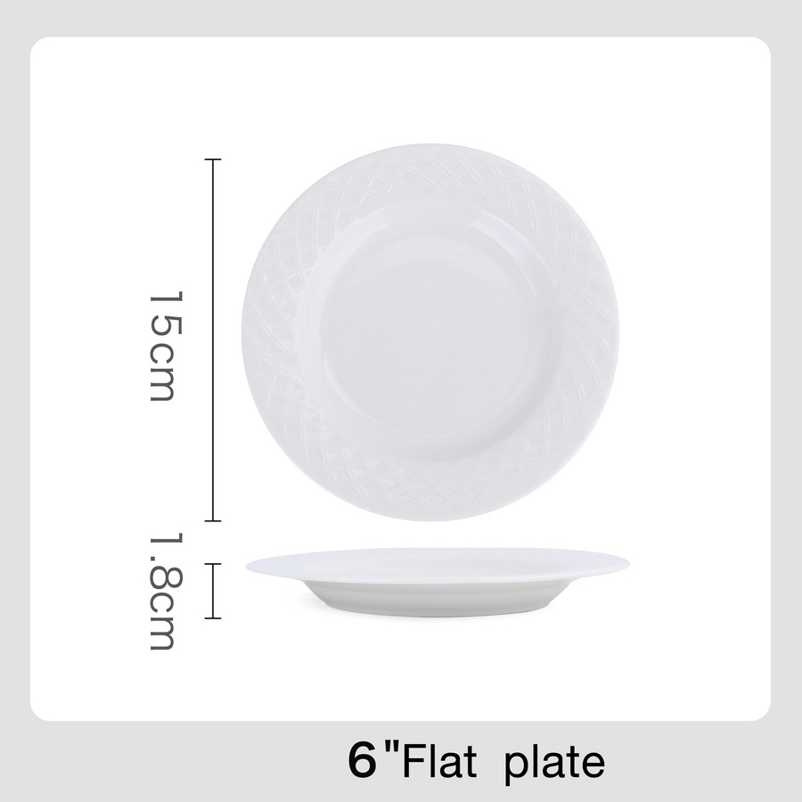 ADAMAS จานเซรามิค 6 นิ้ว FIONA-WH01 สีขาว