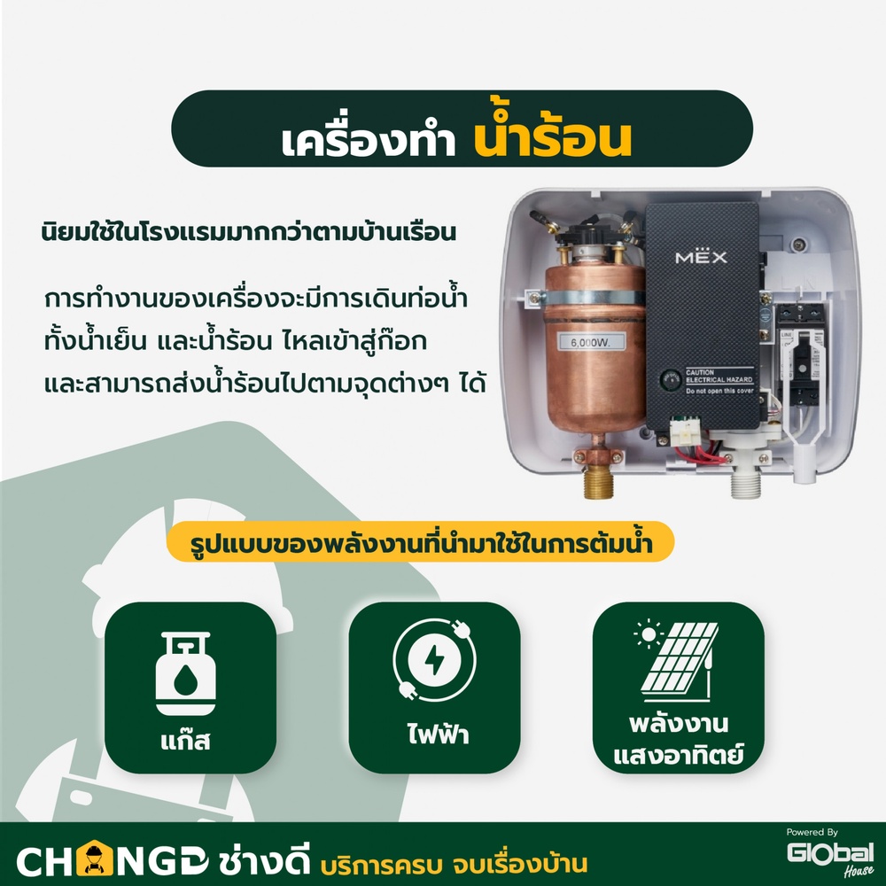 ค่าบริการติดตั้งเครื่องทำน้ำร้อนแบบหม้อต้ม ปริมาตร 15-30 ลิตร (รวมอุปกรณ์ ยกเว้นเดินระบบท่อประปา)