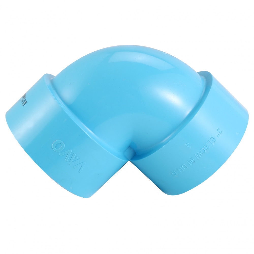 VAVO ข้องอ90 บาง 4 นิ้ว(100) สีฟ้า