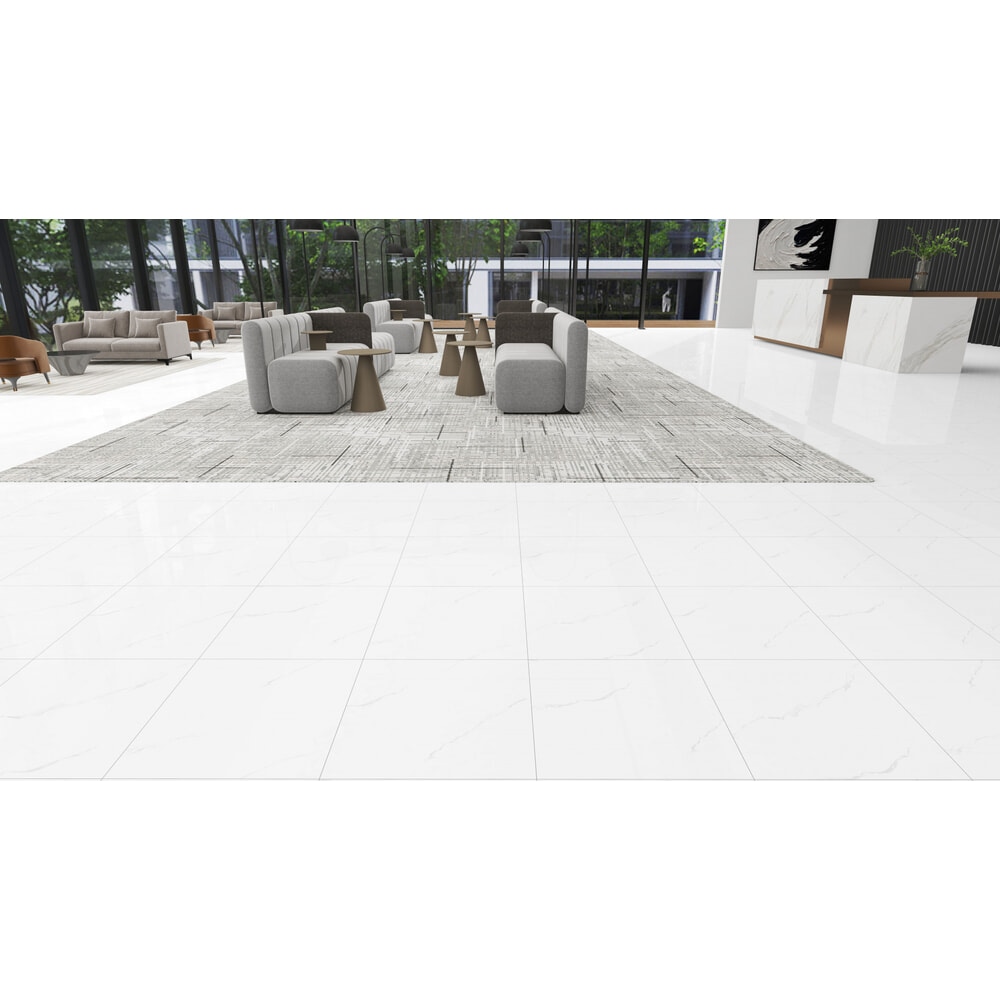 Marbella กระเบื้องพอร์ซเลน 60x60 ซม. รุ่น คาราร่า มาเบิล MT8210 Gloss (4P) Random