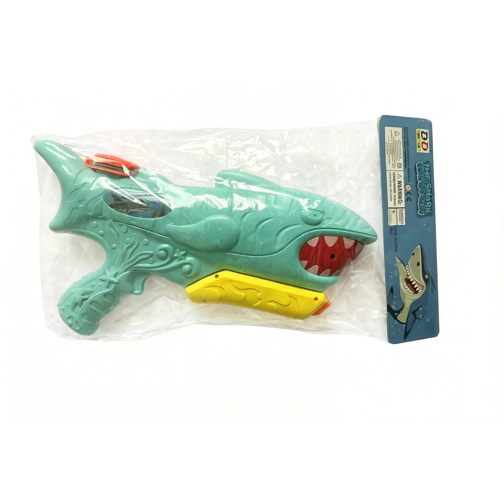 TOYS ของเล่นปืนฉีดน้ำแบบชักลายปลาฉลาม รุ่น # 1063 ขนาด(38x21x6 ซม.) คละสี