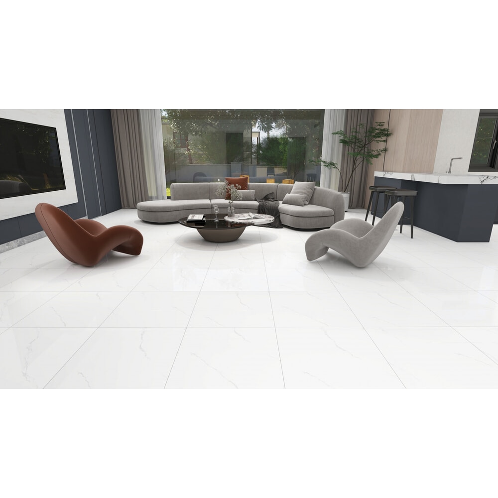 Marbella กระเบื้องพอร์ซเลน 60x60 ซม. รุ่น คาราร่า มาเบิล MT8210 Gloss (4P) Random