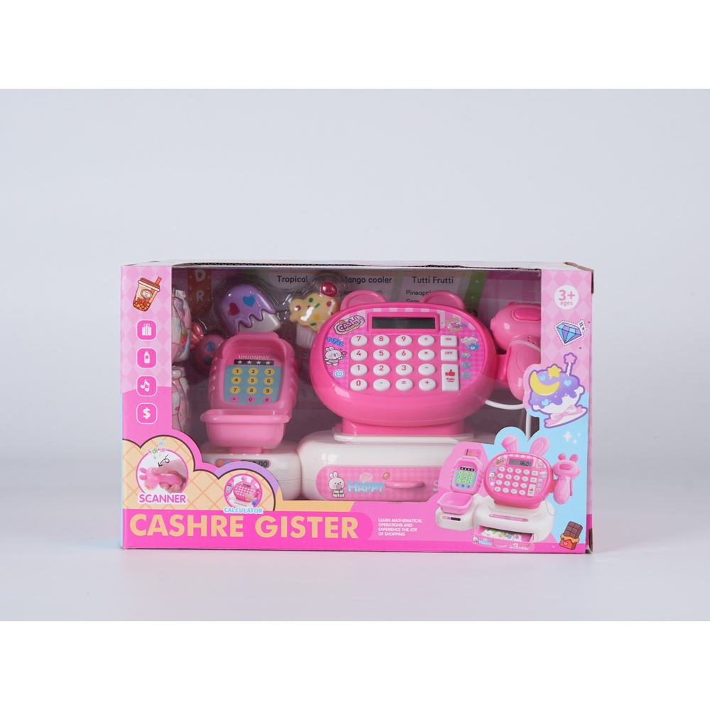 TOYS ของเล่นเครื่องแคชเชียร์คิดเงินพร้อมอุปกรณ์ไอศกรีม รุ่น M858-3H ขนาด 28x17x17 ซม. คละสี