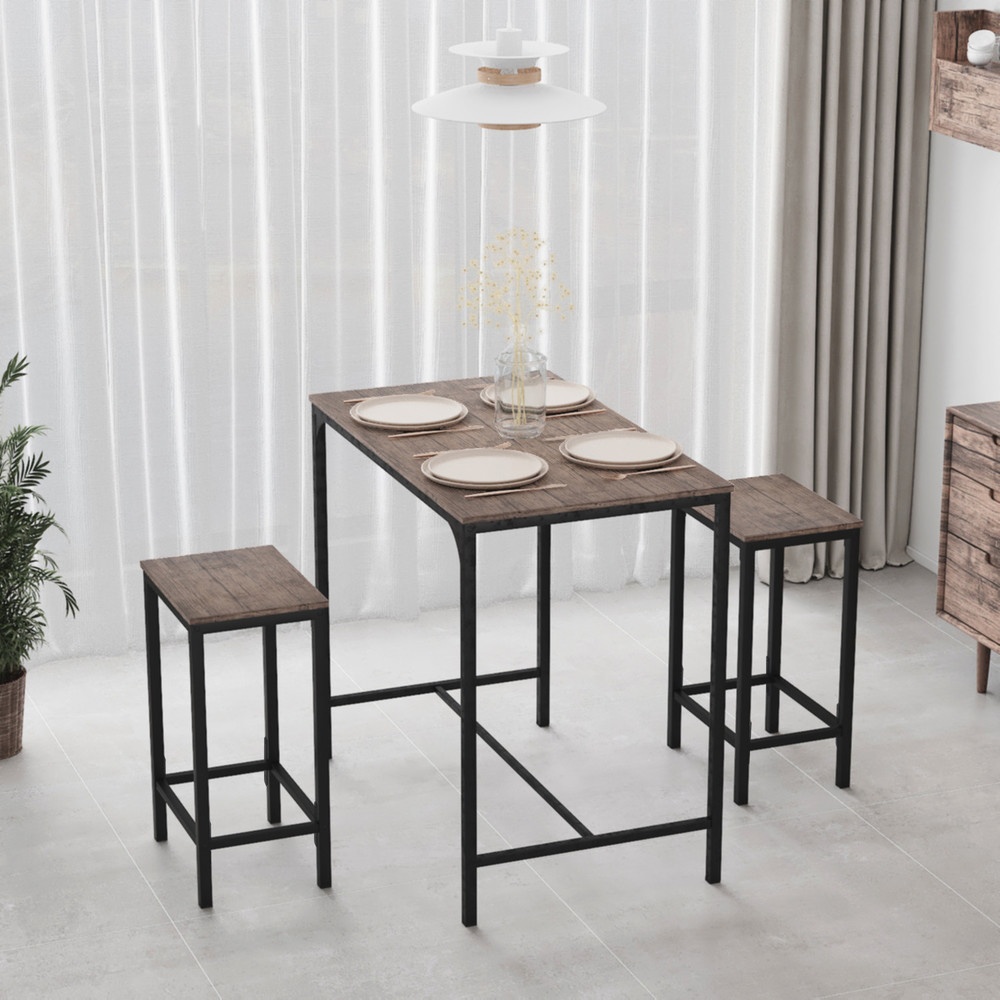 PULITO ชุดโต๊ะบาร์ 2 ที่นั่ง รุ่น FAIRMAN โต๊ะ:80x50x95 ซม. เก้าอี้: 30x40x65 ซม. สีดำ